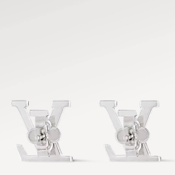 BNWOT Authentic Louis Vuitton LV Iconic Strass Stud Earrings Palladium Silver - Picture 3 of 12